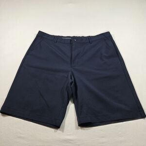 Greg Norman Shorts  Collection Dark Blue Flat Front Shorts Men 38 Rubber Grip